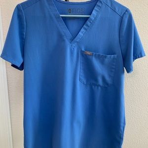 FIGS Scrubs : Women TOP Catarina Ceil Blue Size S